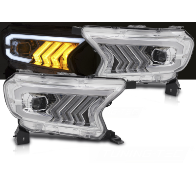 FAROS DELANTEROS TUBO CROMADO para FORD RANGER V 16-22