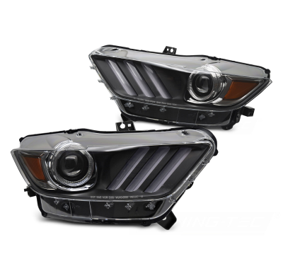 FAROS DELANTEROS LUZ DIURNA XENÓN LED NEGROS para FORD MUSTANG 14-17