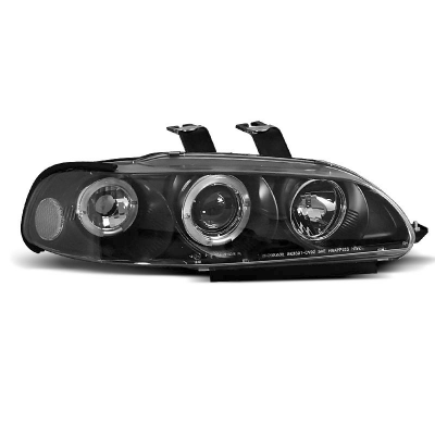Faros Delanteros Angel Eyes Honda Civic 09.91-08.95 2d/3d Fondo Negro
