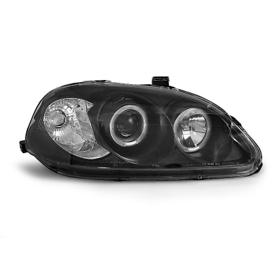 Faros Delanteros Angel Eyes Honda Civic 03.99-02.01 Fondo Negro