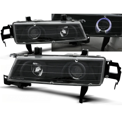 Faros Delanteros Angel Eyes Honda Prelude 02.92-01.97 Fondo Negro