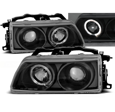 Faros Delanteros Angel Eyes Honda Crx 90-02.92 Fondo Negro