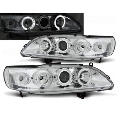 Faros Delanteros Angel Eyes Honda Accord 98-02 Cromados (Usa)