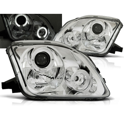 Faros Delanteros Angel Eyes Honda Prelude 02.97-01 Cromados