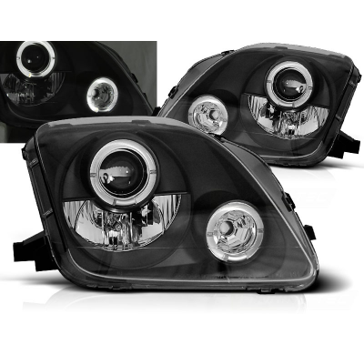 Faros Delanteros Angel Eyes Honda Prelude 02.97-01 Fondo Negro