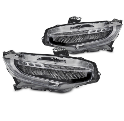 FAROS DELANTEROS LED COMPLETOS NEGROS para HONDA CIVIC X 16-21