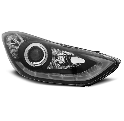 Faros Delanteros Luz Diurna Hyundai Elantra 11.10- Negro Daylight Led