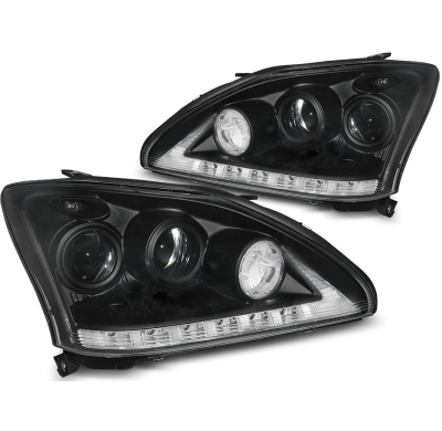 Faros Delanteros Luz Diurna Lexus Rx 330 / 350 03-08 Tube Light Negro