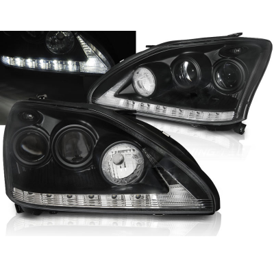 Faros Delanteros Luz Diurna Lexus Rx 330 / 350 03-08 Tube Light Negro