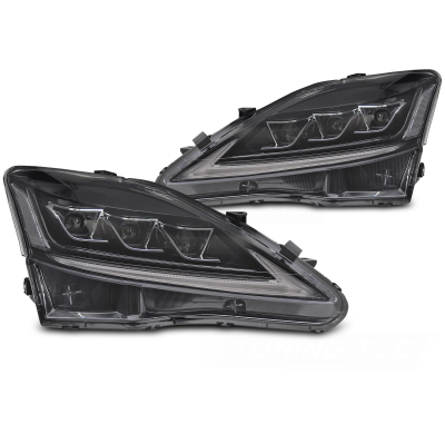 FAROS DELANTEROS LED COMPLETOS LEXUS IS 06-13 LED NEGRO