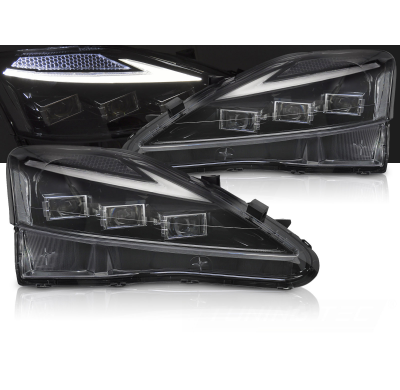 FAROS DELANTEROS LED COMPLETOS LEXUS IS 06-13 LED NEGRO