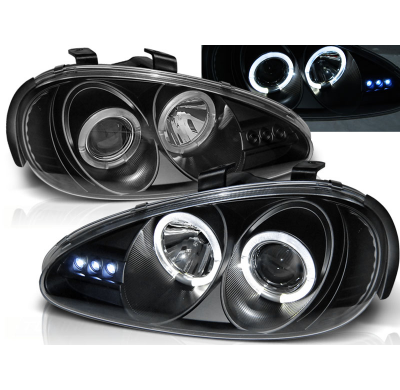 Faros Delanteros Angel Eyes Mazda Mx3 91-98 Fondo Negro