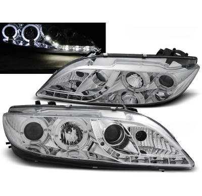 Faros Delanteros Angel Eyes Mazda 6 08.02-08.07 Faros Delanteros Luz Diurna Cromados