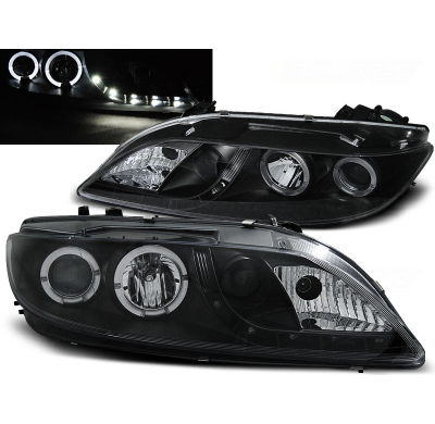 Faros Delanteros Angel Eyes Mazda 6 08.02-08.07 Faros Delanteros Luz Diurna Fondo Negro