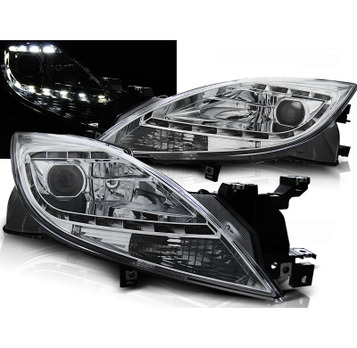 Faros Delanteros Luz Diurna Mazda 6 Ii 10-12 Cromados