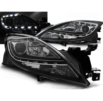 Faros Delanteros Luz Diurna Mazda 6 Ii 10-12 Fondo Negro
