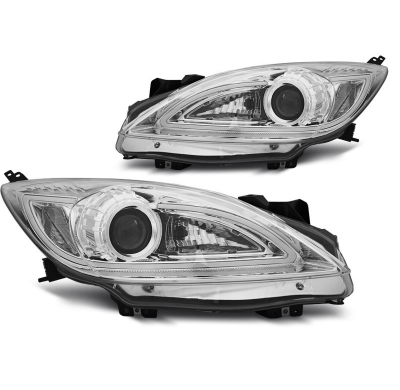 Faros Delanteros Luz Diurna Mazda 3 09-10.13 Tube Light Cromado