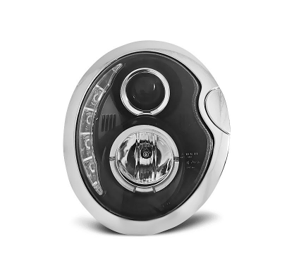 Faros Delanteros Angel Eyes Bmw Mini (Cooper) 05.01-10.06 Faros Delanteros Luz Diurna Fondo Negro