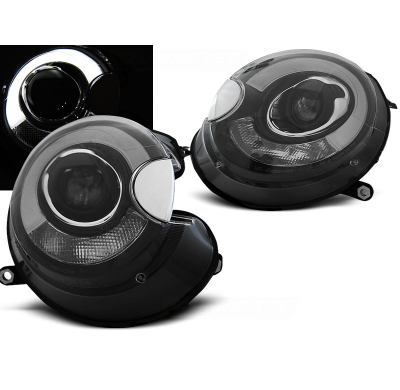 Faros Delanteros Luz Diurna Bmw Mini (Cooper) 06-14 Tube Light Negro