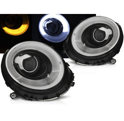 Faros Delanteros Luz Diurna Bmw Mini (Cooper) 06-14 Tube Light Negro