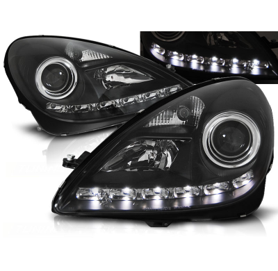 Faros Delanteros Luz Diurna Mercedes R171 Slk 04-11 Fondo Negro