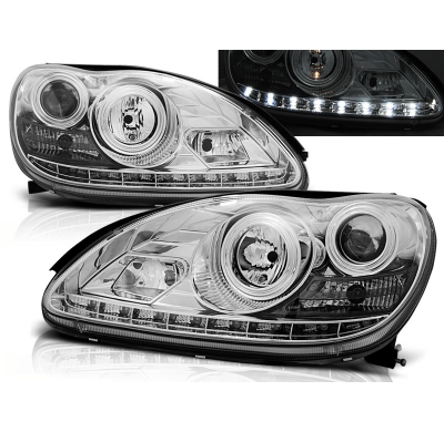 Faros Delanteros Luz Diurna Mercedes W220 S-Klasa 09.98-05.05 Cromados