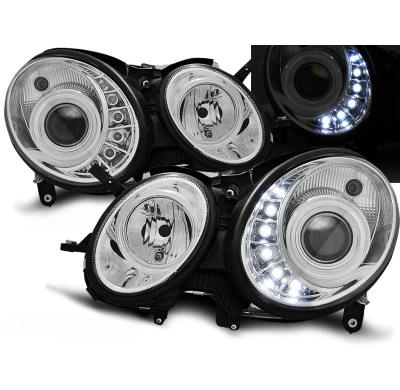 Faros Delanteros Luz Diurna Mercedes W211 E-Klasa 03.02-04.06 Cromados