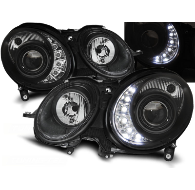 Faros Delanteros Luz Diurna Mercedes W211 E-Klasa 03.02-04.06 Fondo Negro