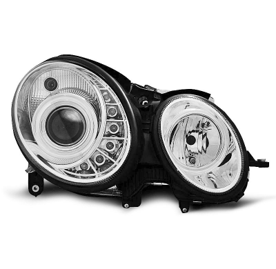 Mercedes W211 E-Klasa 05.06-09 Faros Delanteros Luz Diurna Cromados