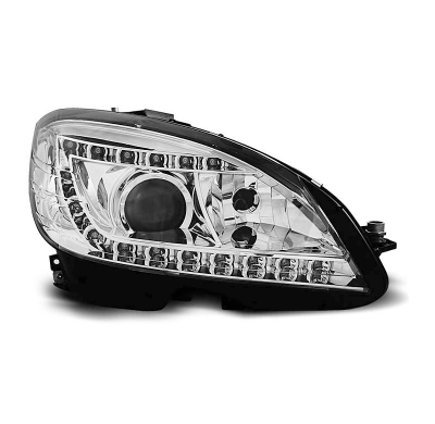 Faros Delanteros Luz Diurna Mercedes W204 07-10 Cromados Xenon D1s