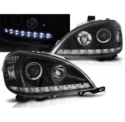 Faros Delanteros Luz Diurna Mercedes W163 Ml M-Klasa 09.01-05 Fondo Negro