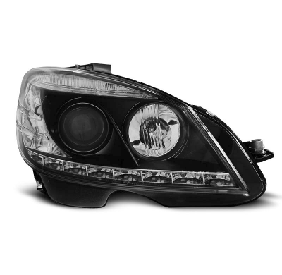 Faros Delanteros Luz Diurna Mercedes W204 07-10 Negro H7