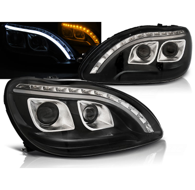 Faros Delanteros Luz Diurna Mercedes W220 S-Klasa 09.98-05.05 Fondo Negro