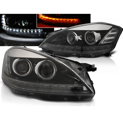 Faros Delanteros Luz Diurna Mercedes W221 05-09 Daylight Hid Negro