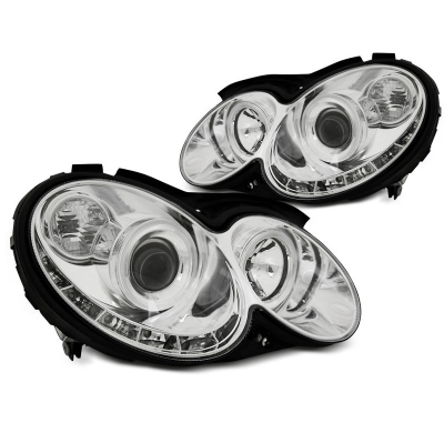 Faros Delanteros Luz Diurna Mercedes Clk W209 03-10 Cromados