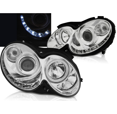 Faros Delanteros Luz Diurna Mercedes Clk W209 03-10 Cromados