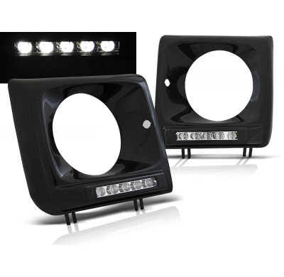 Faros Luz Diurna Mercedes W461,W463 01-12 Led Drl Negro