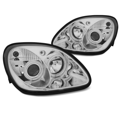Faros Delanteros Angel Eyes Mercedes R170 Slk 04.96-04 Angel Eyes Ccfl Cromado