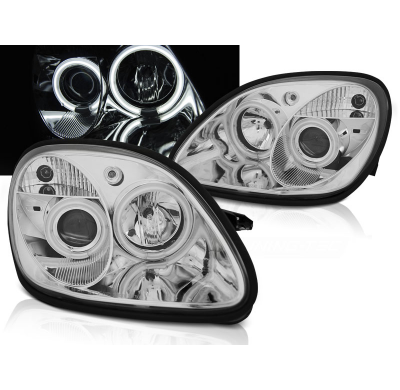Faros Delanteros Angel Eyes Mercedes R170 Slk 04.96-04 Angel Eyes Ccfl Cromado