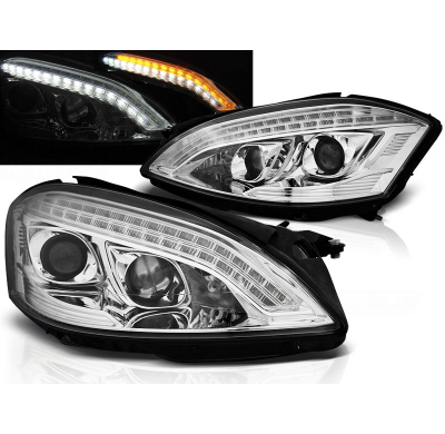 Faros Luz Diurna Mercedes W221 05-09 Daylight Xenon Cromado