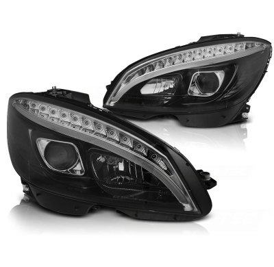 Faros Luz Diurna Mercedes W204 07-10 Black Tube Light H7