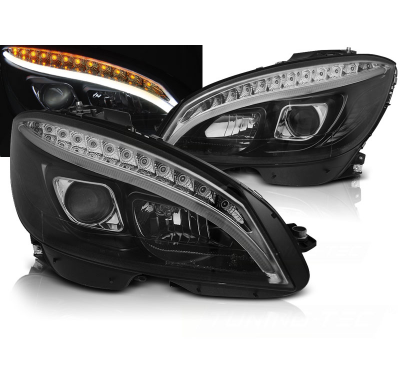 Faros Luz Diurna Mercedes W204 07-10 Black Tube Light H7