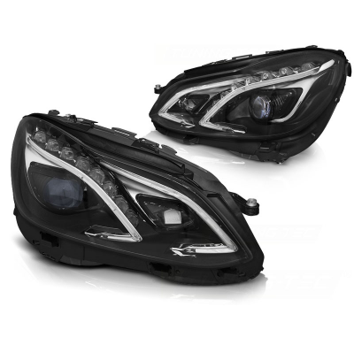 Faros Luz Diurna Mercedes W212 13-16 Black Led Drl