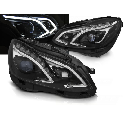Faros Luz Diurna Mercedes W212 13-16 Black Led Drl