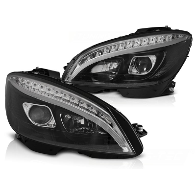 Faros Luz Diurna Mercedes W204 07-10 Black Tube Light H7-Intermitente Dinamico Indicator