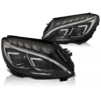Faros Luz Diurna Mercedes W205 14-18 Black Led Drl