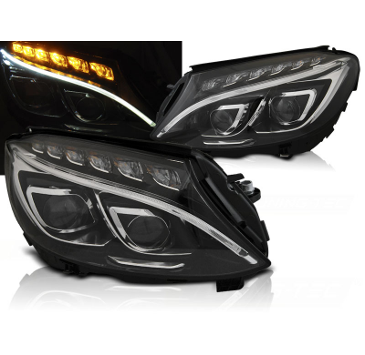 Faros Luz Diurna Mercedes W205 14-18 Black Led Drl