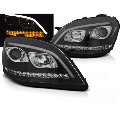 Faros Luz Diurna Mercedes W164 Ml M-Klasa 05-07 Black Led-Intermitente Dinamico