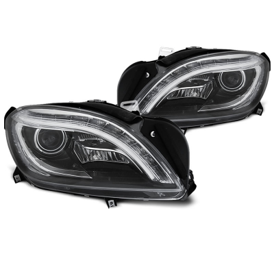 FAROS DELANTEROS FAROS NEGROS LED para MERCEDES M-CLASS W166 11-15