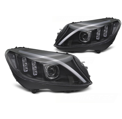 TUBO DE FAROS LED NEGRO para MERCEDES W205 14-18